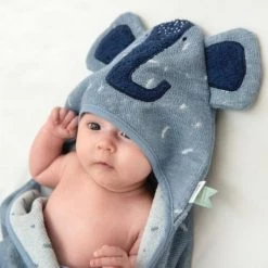 Trixie Capes De Bain Bébé Et Peignoirs Enfant Cape De Bain 75x75cm Mrs. Elephant -Couvertures bébé et enfant Soldes cape de bain 75x75cm mrs elephant 2