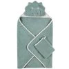 Noukie's Capes De Bain Bébé Et Peignoirs Enfant Cape De Bain Avec Gant Dinosaure Vert (75 X 75 Cm) -Couvertures bébé et enfant Soldes cape de bain avec gant dinosaure vert 75 x 75 cm