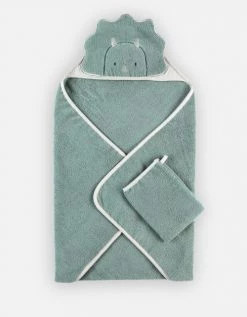 Noukie's Capes De Bain Bébé Et Peignoirs Enfant Cape De Bain Avec Gant Dinosaure Vert (75 X 75 Cm) -Couvertures bébé et enfant Soldes cape de bain avec gant dinosaure vert 75 x 75 cm 2