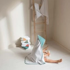 Cocoeko Capes De Bain Bébé Et Peignoirs Enfant Cape De Bain Bébé Vert Eucalyptus -Couvertures bébé et enfant Soldes cape de bain bebe vert eucalyptus 3