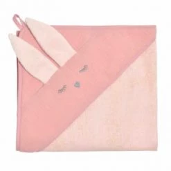 Sevira Kids Capes De Bain Bébé Et Peignoirs Enfant Cape De Bain En Bambou Et Gaze De Coton - Lapin -Couvertures bébé et enfant Soldes cape de bain en bambou et gaze de coton lapin 9