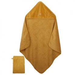 Eveil Et Nature Capes De Bain Bébé Et Peignoirs Enfant Cape De Bain Et Gant 75x75 Cm Coton Bio Ambre