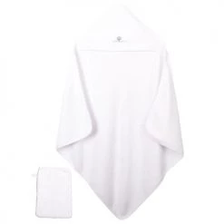 Eveil Et Nature Capes De Bain Bébé Et Peignoirs Enfant Cape De Bain Et Gant 75x75 Cm Coton Bio Blanc