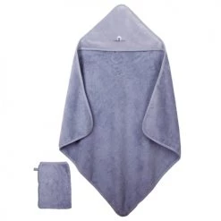 Eveil Et Nature Capes De Bain Bébé Et Peignoirs Enfant Cape De Bain Et Gant 75x75 Cm Coton Bio Océan