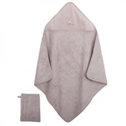 Eveil Et Nature Capes De Bain Bébé Et Peignoirs Enfant Cape De Bain Et Gant 75x75 Cm Coton Bio Taupe