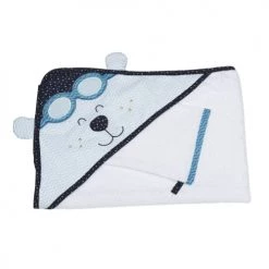 Sauthon Capes De Bain Bébé Et Peignoirs Enfant Cape De Bain Et Gant 75x75cm En Coton Blanc