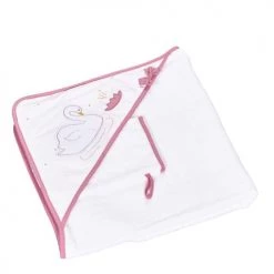 Sauthon Capes De Bain Bébé Et Peignoirs Enfant Cape De Bain Et Gant 75x75cm En Coton Blanc
