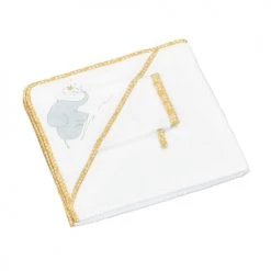 BabyPrice Capes De Bain Bébé Et Peignoirs Enfant Cape De Bain Et Gant En Coton Blanc