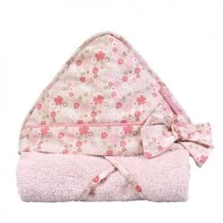 Little Crevette Capes De Bain Bébé Et Peignoirs Enfant Cape De Bain Vieux Rose Coton Bio 75x75 Cm