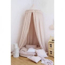 Lignea Kids Ciels De Lit Ciel De Lit à Franges Rose Poudré -Couvertures bébé et enfant Soldes ciel de lit a franges rose poudre 2