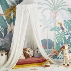 Maisons Du Monde Ciels De Lit Ciel De Lit Bébé à Pompons écru Et Doré -Couvertures bébé et enfant Soldes ciel de lit bebe a pompons ecru et dore 1000 14 15 225638 2