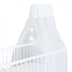 Home Maison Ciels De Lit Ciel De Lit Enfant Avec étoiles En Coton Blanc 150x270