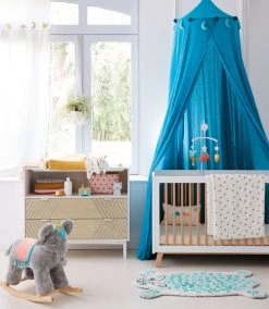 Maisons Du Monde Ciels De Lit Ciel De Lit Enfant Bleu Canard Et Vert -Couvertures bébé et enfant Soldes ciel de lit enfant bleu canard et vert 1000 12 13 225636 4