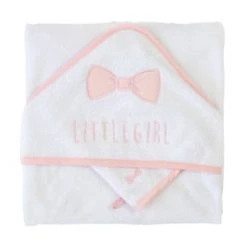 Home Maison Capes De Bain Bébé Et Peignoirs Enfant Coffret Bébé Sortie De Bain Brodée "little" Coton Rose -Couvertures bébé et enfant Soldes coffret bebe sortie de bain brodee little coton rose 3
