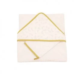 Home Maison Capes De Bain Bébé Et Peignoirs Enfant Coffret Sortie De Bain Bébé LeafyBunny Coton Ecru 75x75