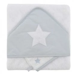 Home Maison Capes De Bain Bébé Et Peignoirs Enfant Coffret Sortie De Bain Brodée + Gant étoile Bébé Gris