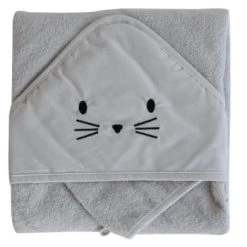 Home Maison Capes De Bain Bébé Et Peignoirs Enfant Coffret Sortie De Bain Et Gant Rigolo Coton Bleu 75 X 75 -Couvertures bébé et enfant Soldes coffret sortie de bain et gant rigolo coton gris perle 75 x 75 3