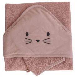 Home Maison Capes De Bain Bébé Et Peignoirs Enfant Coffret Sortie De Bain Et Gant Rigolo Coton Terracotta 75x75 -Couvertures bébé et enfant Soldes coffret sortie de bain et gant rigolo coton terracotta 75x75 5
