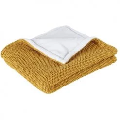 Maisons Du Monde Couvertures Bébé Et Enfant Couverture Bébé Coloris Caramel Et Blanc 77x77