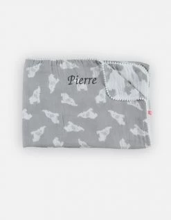 Noukie's Couvertures Bébé Et Enfant Couverture En Mousseline De Coton Eléphant Gris (75 X 100 Cm) -Couvertures bébé et enfant Soldes couverture en mousseline de coton elephant gris 75 x 100 cm 5