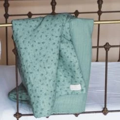 Gabrielle Paris Couvertures Bébé Et Enfant Couverture Légère En Gaze De Coton Bio à Motifs Vert