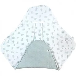 Noukie's Couvertures Bébé Et Enfant Couverture Nomade En Mousseline De Coton Bio Safari Sauge -Couvertures bébé et enfant Soldes couverture nomade en mousseline de coton bio safari sauge 3