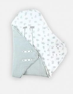 Noukie's Couvertures Bébé Et Enfant Couverture Nomade En Mousseline De Coton Bio Safari Sauge -Couvertures bébé et enfant Soldes couverture nomade en mousseline de coton bio safari sauge 4