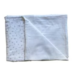 Gabrielle Paris Couvertures Bébé Et Enfant Couverture Ouatinée En Gaze De Coton Bio à Motifs Vert -Couvertures bébé et enfant Soldes couverture ouatinee en gaze de coton bio a motifs blanc 5