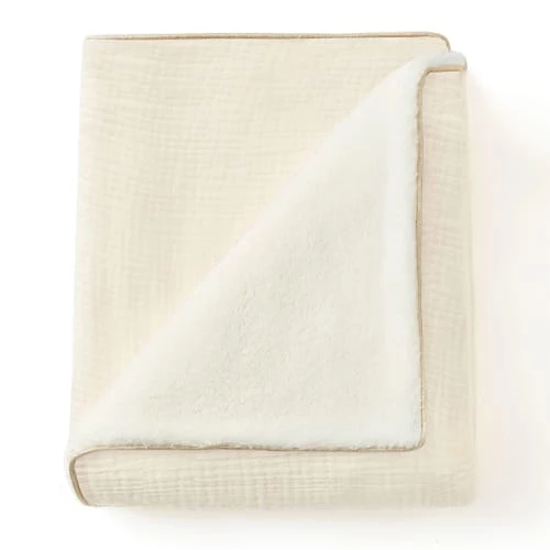 Cocoeko Couvertures Bébé Et Enfant Couverture Polaire & Gaze De Coton écru (75 X 90 Cm) 3 Cocoeko Couvertures Bébé Et Enfant Couverture Polaire & Gaze De Coton écru (75 X 90 Cm)