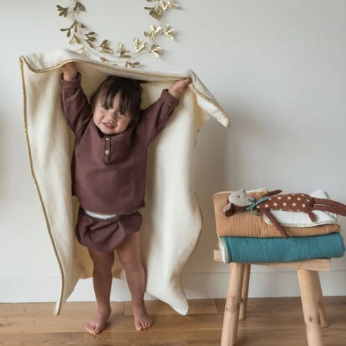 Cocoeko Couvertures Bébé Et Enfant Couverture Polaire & Gaze De Coton écru (75 X 90 Cm) 6 Cocoeko Couvertures Bébé Et Enfant Couverture Polaire & Gaze De Coton écru (75 X 90 Cm) – Image 4