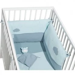 Sauthon Couvertures Bébé Et Enfant Edredon 120X60cm En Coton Bleu -Couvertures bébé et enfant Soldes edredon 120x60cm en coton bleu 4