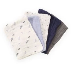 Kinousses Capes De Bain Bébé Et Peignoirs Enfant Gant De Toilette Bébé Blanc Mousseline De Coton -Couvertures bébé et enfant Soldes gant de toilette bebe bleu mousseline de coton 1