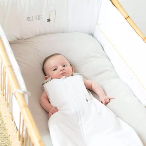 Kinousses Gigoteuses Gigoteuse Bébé 0-6 Mois Blanc Coton 4 Kinousses Gigoteuses Gigoteuse Bébé 0-6 Mois Blanc Coton – Image 2