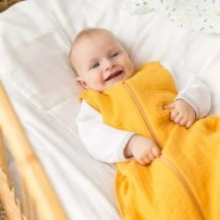 Kinousses Gigoteuses Gigoteuse Bébé 0-6 Mois Moutarde Mousseline De Coton -Couvertures bébé et enfant Soldes gigoteuse bebe 0 6 mois moutarde mousseline de coton 2