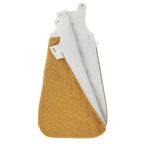 Maisons Du Monde Gigoteuses Gigoteuse Bébé 6-12 Mois En Gaze De Coton Jaune Moutarde, écru Et Doré 4 Maisons Du Monde Gigoteuses Gigoteuse Bébé 6-12 Mois En Gaze De Coton Jaune Moutarde, écru Et Doré – Image 2