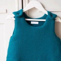 Cocoeko Gigoteuses Gigoteuse En Gaze De Coton Bleu Paon (0-6 Mois) -Couvertures bébé et enfant Soldes gigoteuse en gaze de coton bleu paon 0 6 mois 3