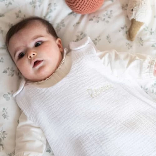 Cocoeko Gigoteuses Gigoteuse été En Gaze De Coton Blanc (0-6 Mois) 4 Cocoeko Gigoteuses Gigoteuse été En Gaze De Coton Blanc (0-6 Mois) – Image 2