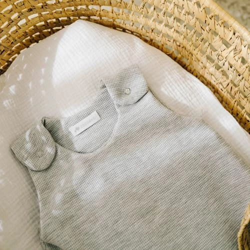 Cocoeko Gigoteuses Gigoteuse été Maille Nid D'abeille Gris Chiné (0-3 Mois) 4 Cocoeko Gigoteuses Gigoteuse été Maille Nid D'abeille Gris Chiné (0-3 Mois) – Image 2