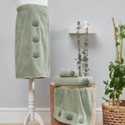 Sensei Maison Capes De Bain Bébé Et Peignoirs Enfant Lot De Serviettes Invité Sauge 30x50 Cm -Couvertures bébé et enfant Soldes lot de serviettes invite sauge 30x50 cm 2