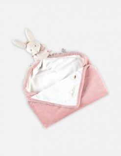 Noukie's Couvertures Bébé Et Enfant Ma Première Couverture Veloudoux Lapin Lina & Joy (50 X 50 Cm) -Couvertures bébé et enfant Soldes ma premiere couverture veloudoux lapin lina joy 50 x 50 cm 1