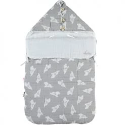 Noukie's Gigoteuses Nid D'ange Passe Sangle En Mousseline Bio Anna & Milo Eléphant Gris