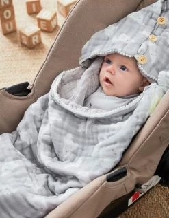 Noukie's Gigoteuses Nid D'ange Passe Sangle En Mousseline Bio Anna & Milo Eléphant Gris -Couvertures bébé et enfant Soldes nid d ange passe sangle en mousseline bio anna milo elephant gris 5