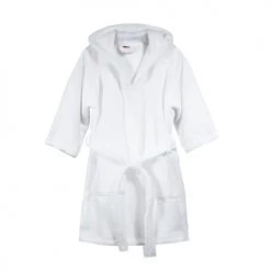 Blanc Cerise Capes De Bain Bébé Et Peignoirs Enfant Peignoir à Capuche Enfant En Coton BIO 2 Ans Blanc