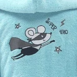 Sensei Maison Capes De Bain Bébé Et Peignoirs Enfant Peignoir De Bain Enfant Bleu Turquoise 06 Ans -Couvertures bébé et enfant Soldes peignoir de bain enfant bleu turquoise 06 ans 3