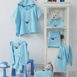 Sensei Maison Capes De Bain Bébé Et Peignoirs Enfant Peignoir De Bain Enfant Bleu Turquoise 06 Ans -Couvertures bébé et enfant Soldes peignoir de bain enfant bleu turquoise 06 ans 4