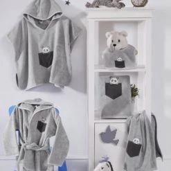 Sensei Maison Capes De Bain Bébé Et Peignoirs Enfant Peignoir De Bain Enfant Gris Perle 04 Ans -Couvertures bébé et enfant Soldes peignoir de bain enfant gris perle 04 ans 4