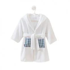 Cocoeko Capes De Bain Bébé Et Peignoirs Enfant Peignoir Enfant Blanc & Imprimé Vichy (2-3 Ans)