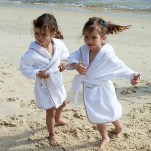 Cocoeko Capes De Bain Bébé Et Peignoirs Enfant Peignoir Enfant Blanc & Lin (4-6ans) 5 Cocoeko Capes De Bain Bébé Et Peignoirs Enfant Peignoir Enfant Blanc & Lin (4-6ans) – Image 3