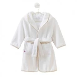 Cocoeko Capes De Bain Bébé Et Peignoirs Enfant Peignoir Enfant Blanc & Lin (4-6ans)