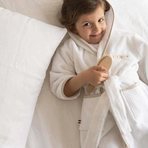 Cocoeko Capes De Bain Bébé Et Peignoirs Enfant Peignoir Enfant Blanc & Lin (4-6ans) 7 Cocoeko Capes De Bain Bébé Et Peignoirs Enfant Peignoir Enfant Blanc & Lin (4-6ans) – Image 5